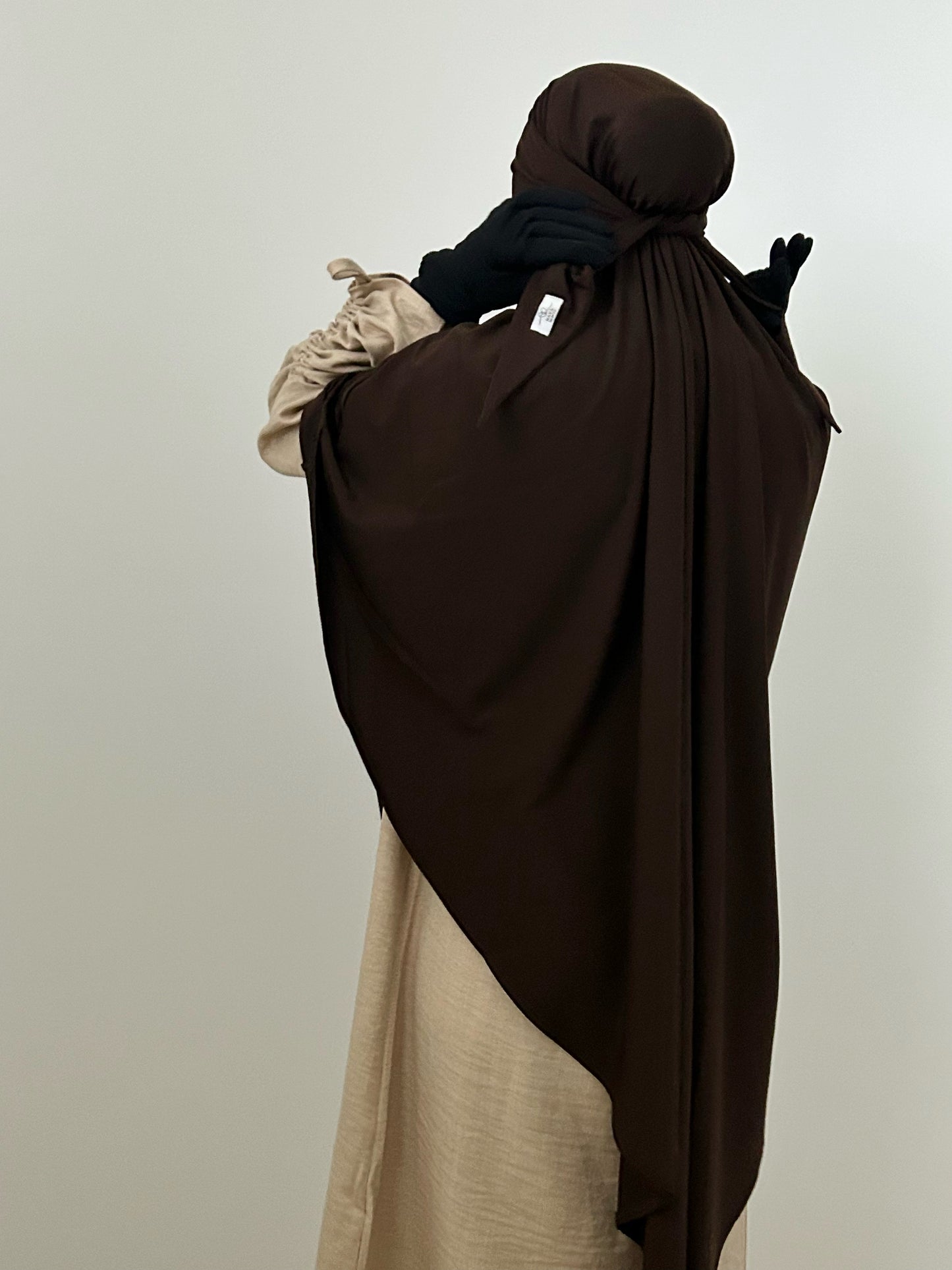 Chocolate Brown Jersey Khimar