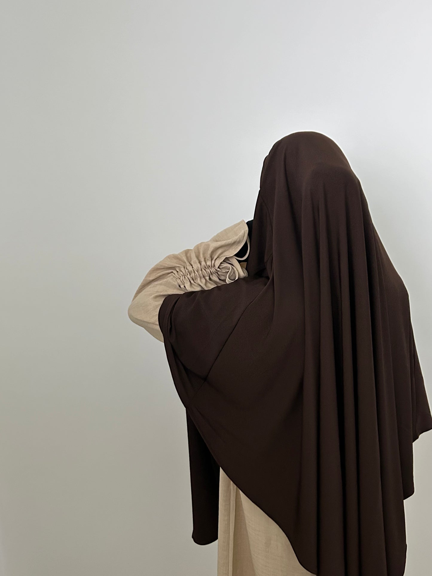 Chocolate Brown Jersey Khimar