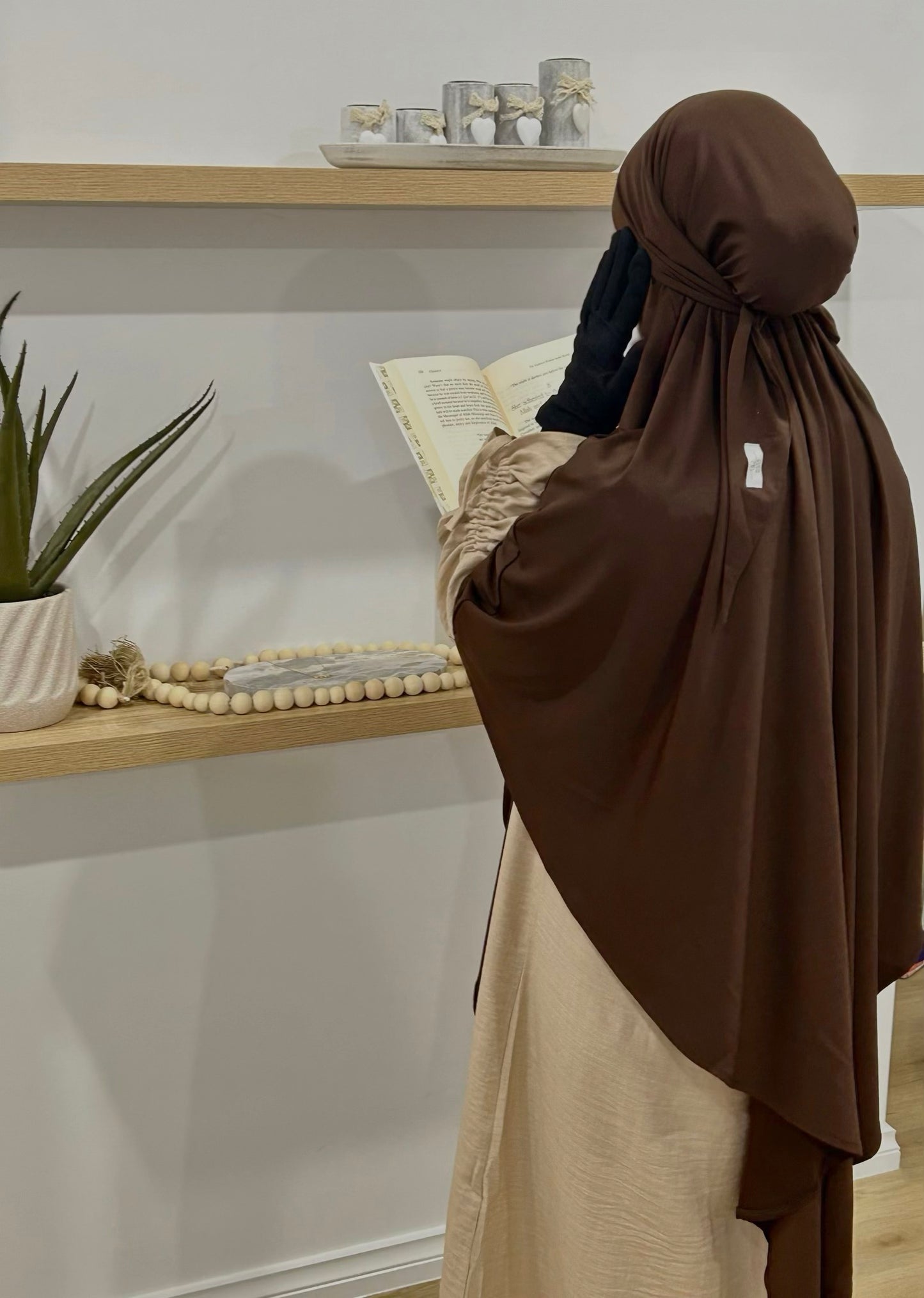 Chocolate Brown Jersey Khimar